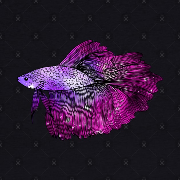 Pink Betta Fish Galaxy by julieerindesigns